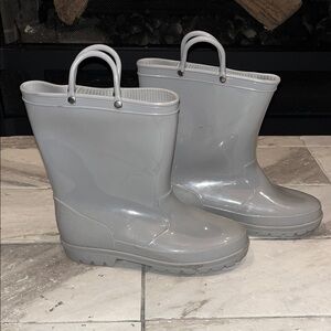 Gray Rubber Rain Boots
